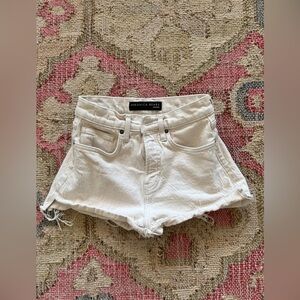 Veronica Beard Timmi Highrise Cutoff Denim Shorts in Ecru, 25